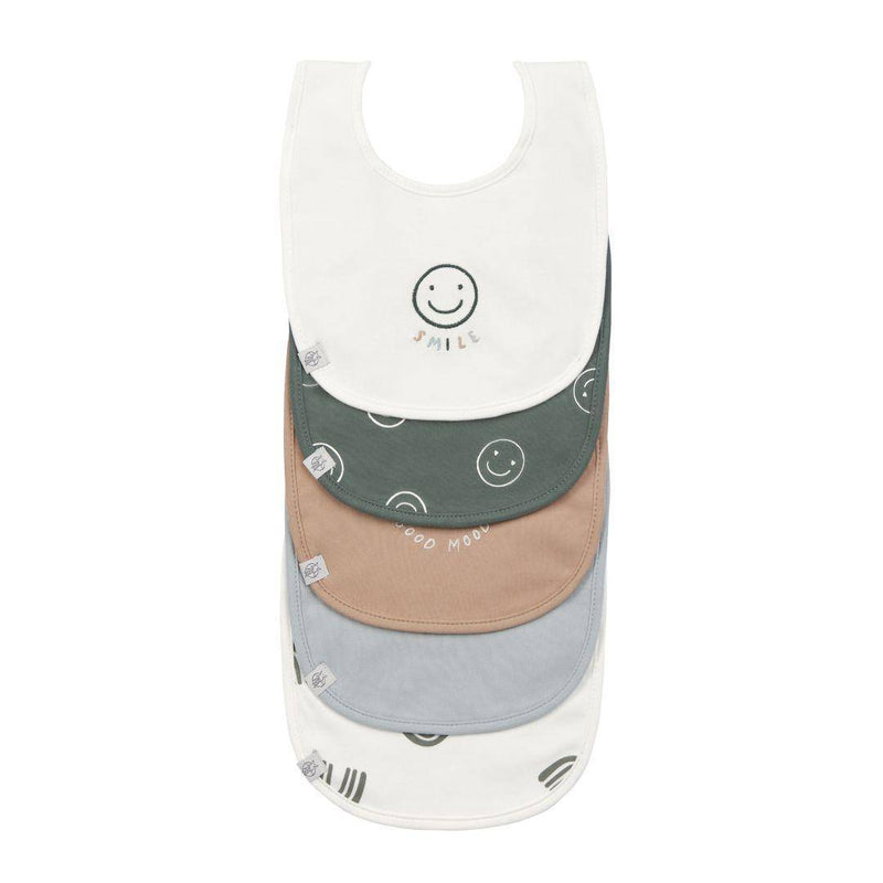Bavoirs, paquet de 5 - Tiny Smile, Beige | Lässig