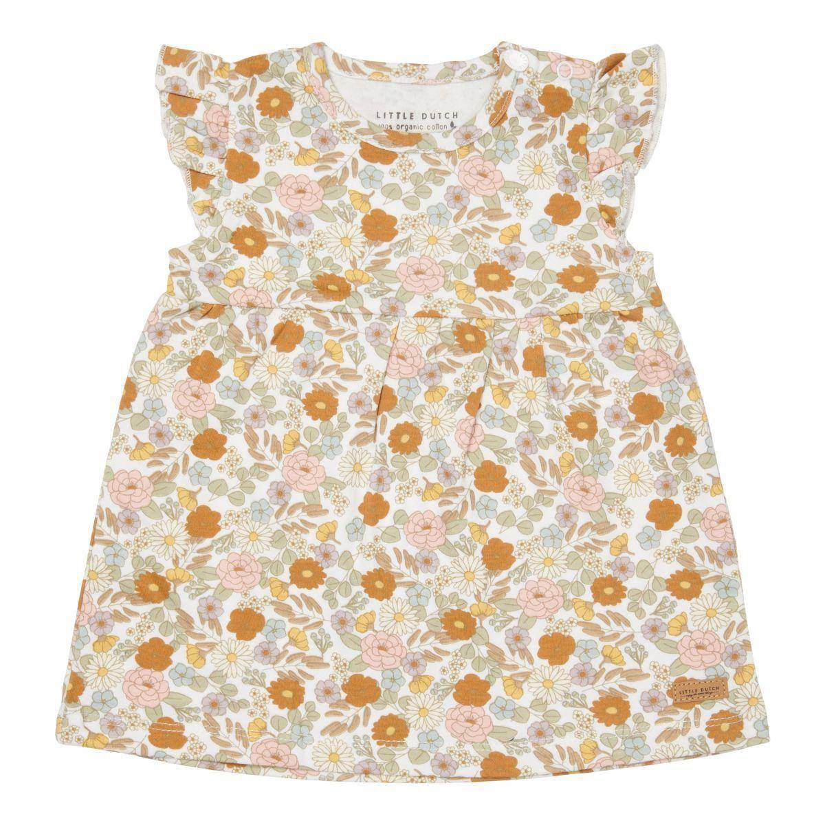 Robe à volants motifs petites fleurs vintage pour fille
