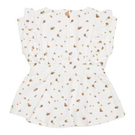 Robe Vintage Petites Fleurs Blanche – Robe enfant romantique à motif floral