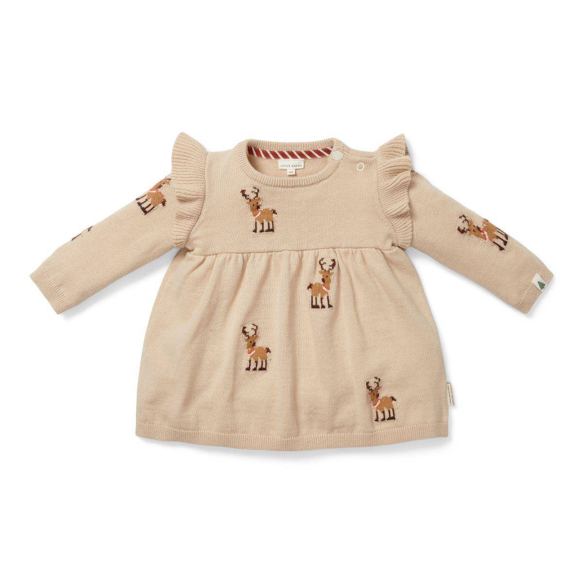 Robe de Noël en tricot à manches longues | Little Dutch