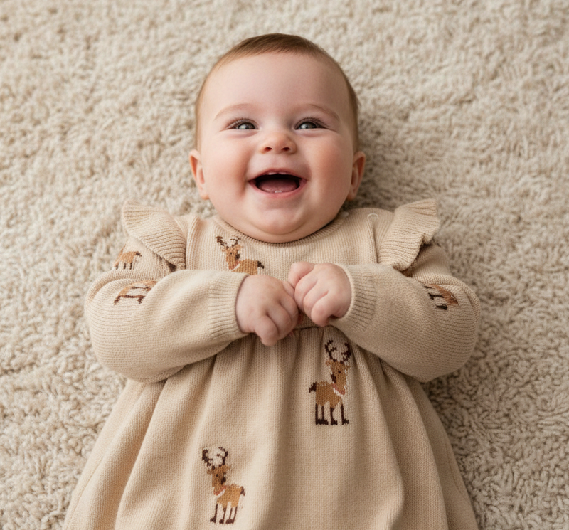 Robe de Noël en tricot à manches longues | Little Dutch
