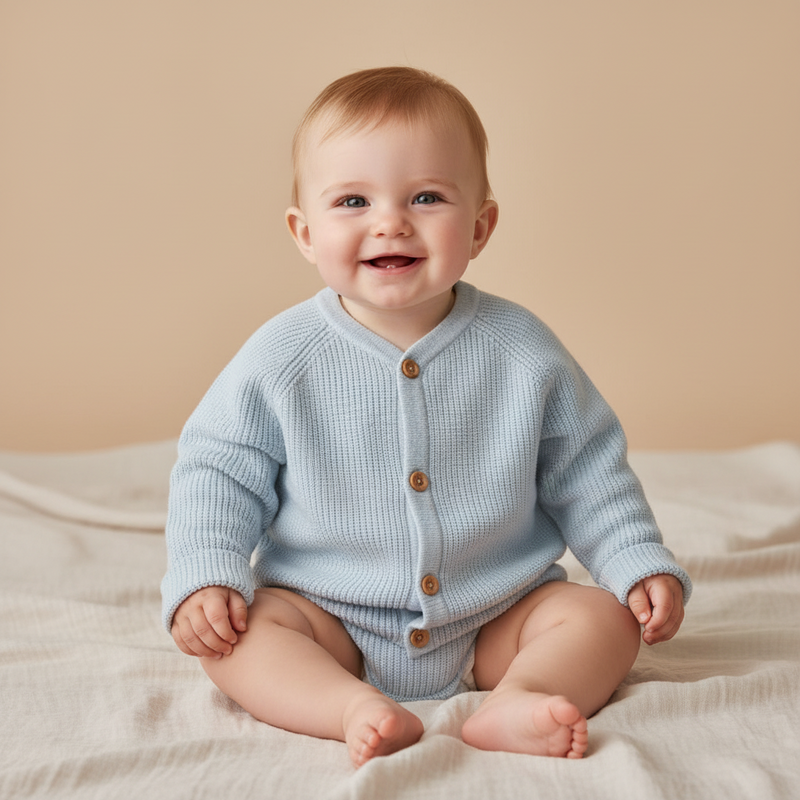 Cardigan bleu clair | Little Dutch