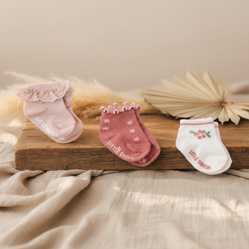 Ensemble de chaussettes avec trois motifs multicolores | Little Dutch