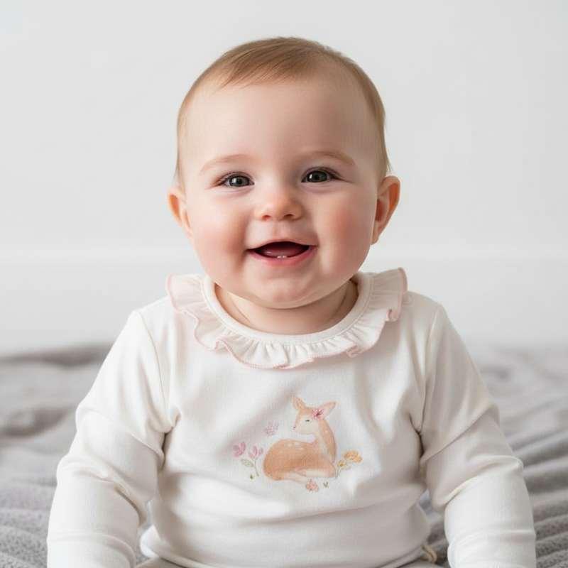 T-shirt manches longues blanc cassé | Little Dutch