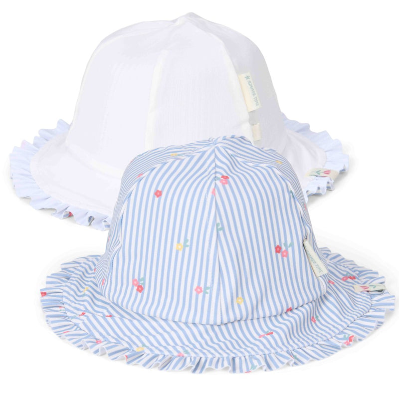 Bonnet réversible Sunny Flowers Bleu | Little Dutch
