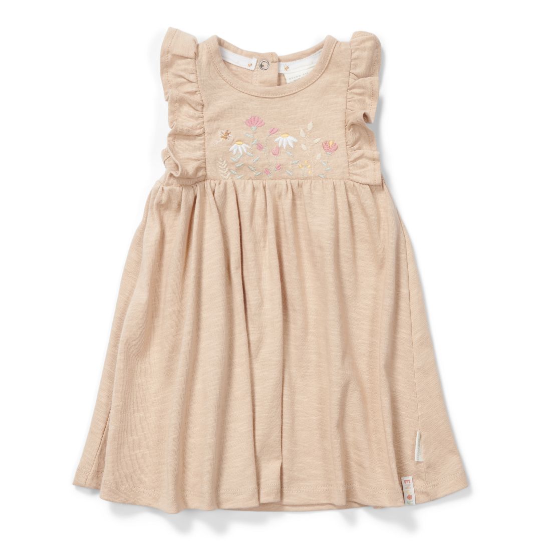 Robe beige sans manches | Little Dutch