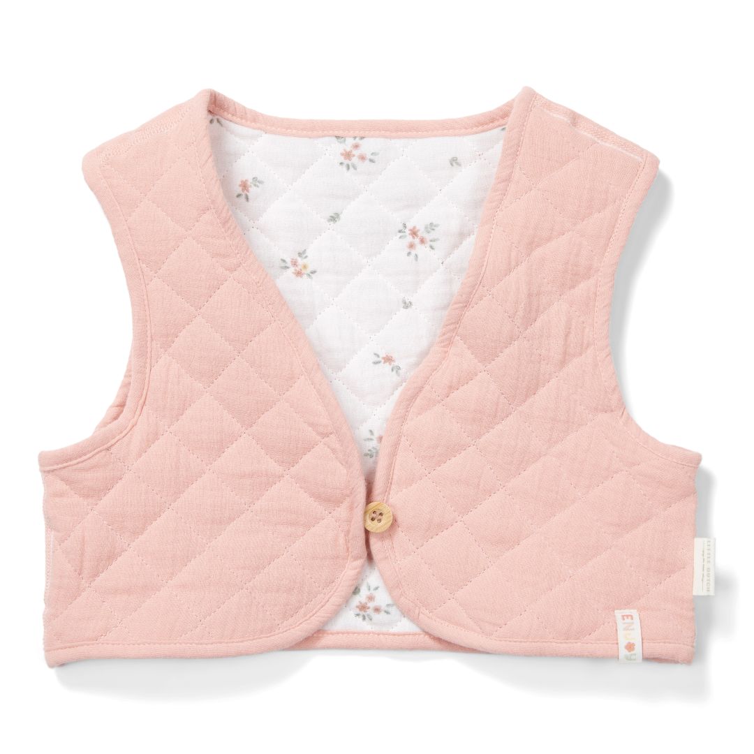 Gilet réversible rose/blanc | Little Dutch