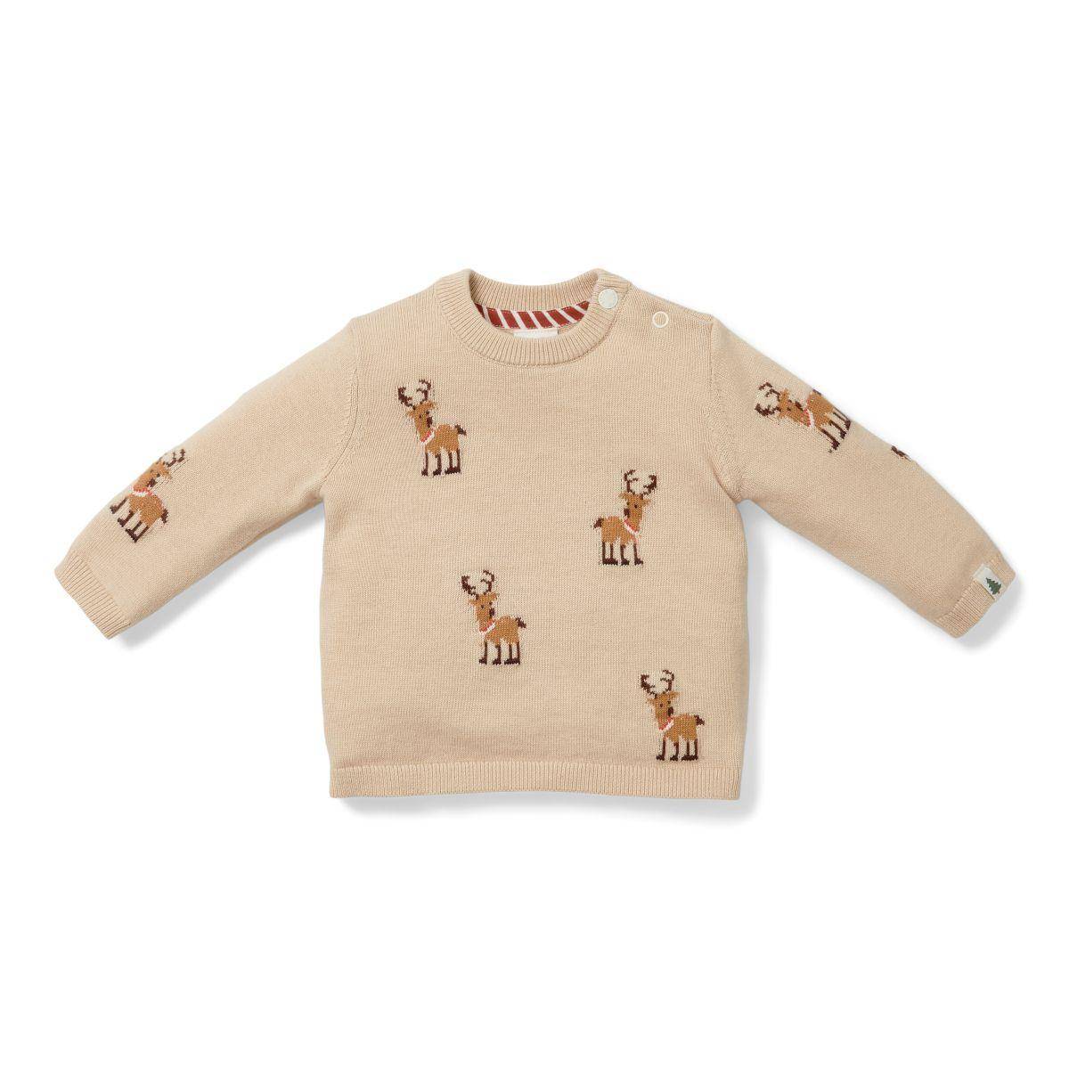 Pull de Noël tricoté motif renne | Little Dutch