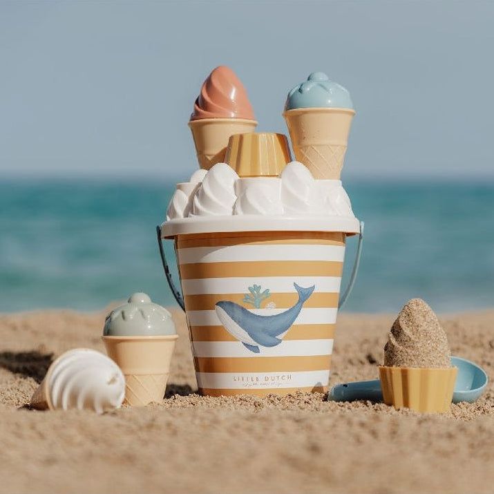 Set de seaux et de glaces pour enfants à partir de 18 mois – Jouets de plage bleus