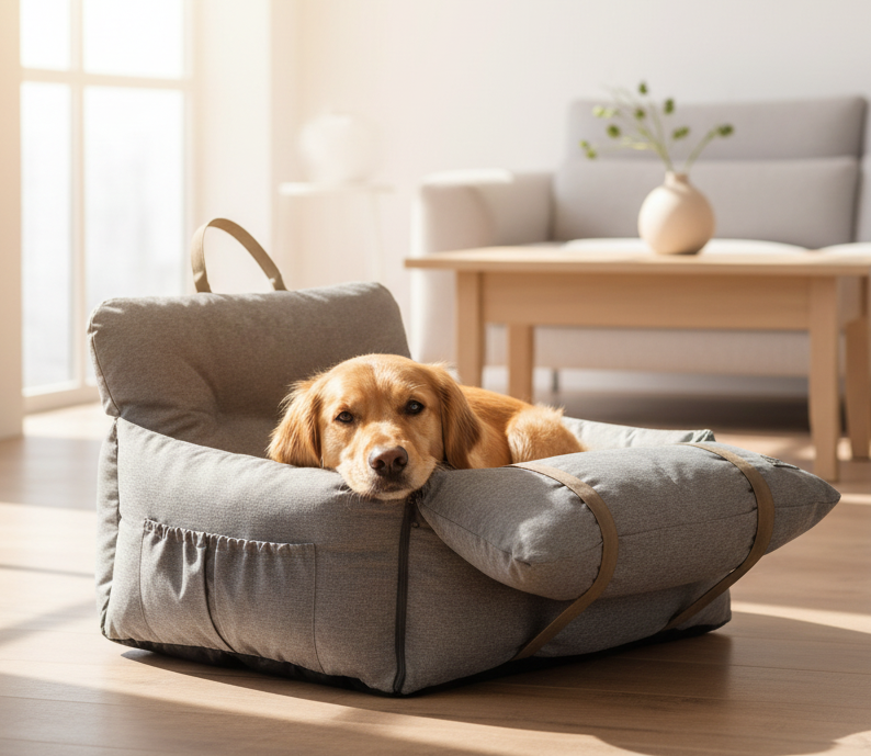 Lit de voyage pour chien BENA gris clair L (60 × 50 × 43 cm) | Nobby