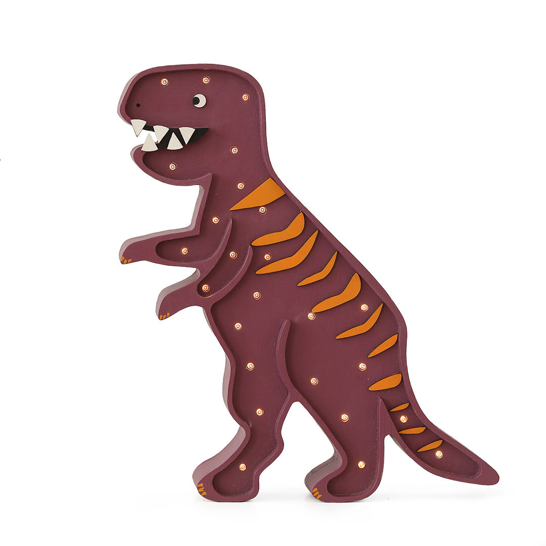 Lampe T-Rex Dinosaure violet orange | Little Lights