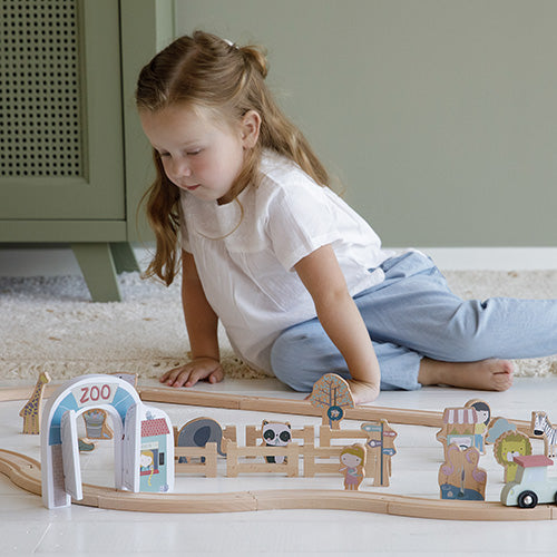 Train en bois Zoo Set d'extension en bois | Schmatzepuffer