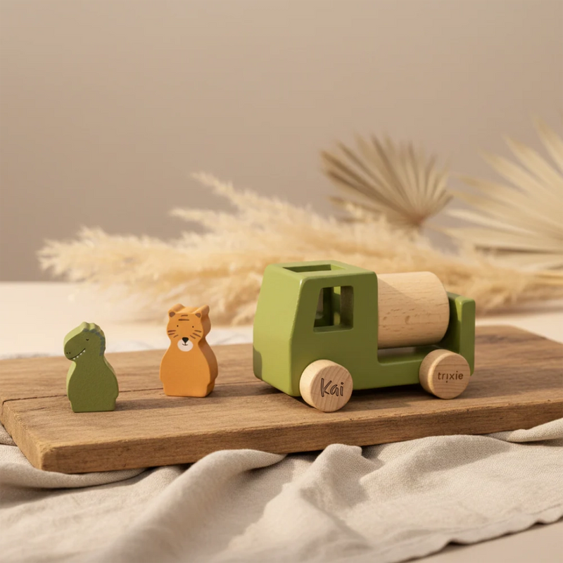 Ensemble de remorques de chantier en bois avec animaux | Trixie