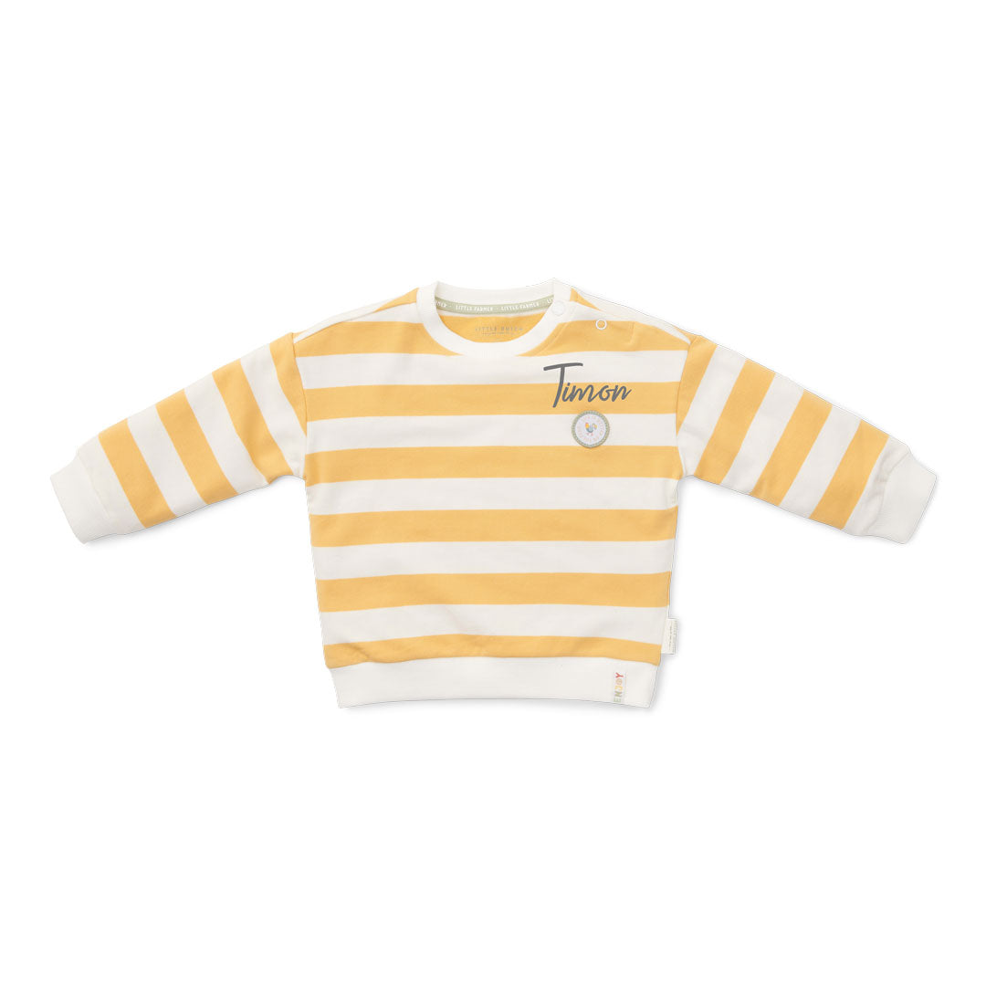 Pull Sunny Yellow Stripes – Pull-over à rayures pour enfant