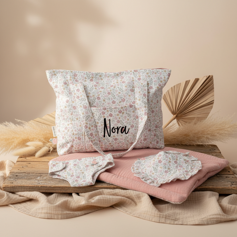 Sac à langer de poupée Soft Flowers
