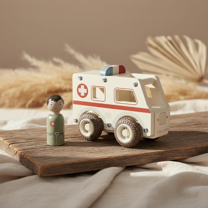 Ambulance en bois personnalisable avec prénom