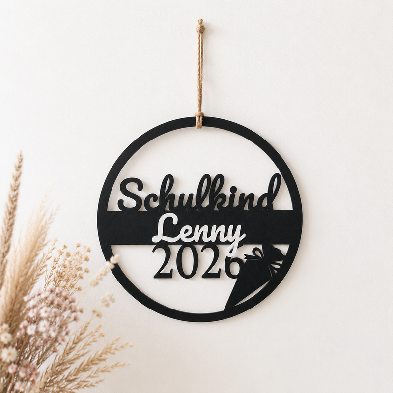 Pancarte personnalisée pour la rentrée des classes 2026 – en tant que plaque de porte ou présentoir, disponible en différentes couleurs