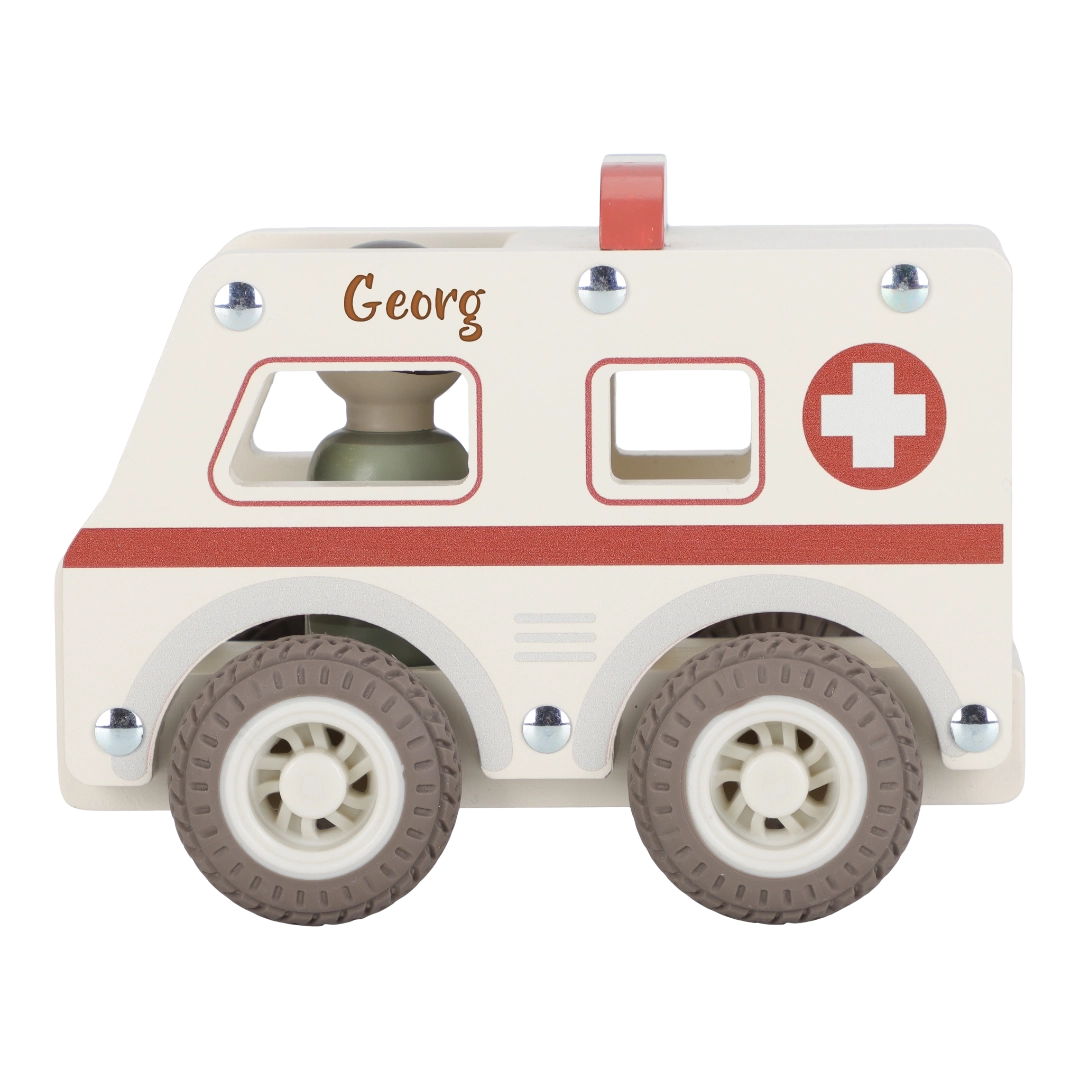 Ambulance en bois personnalisable avec prénom
