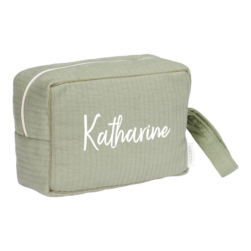 Grand sac de toilette pour bébé – Olive pur | Little Dutch