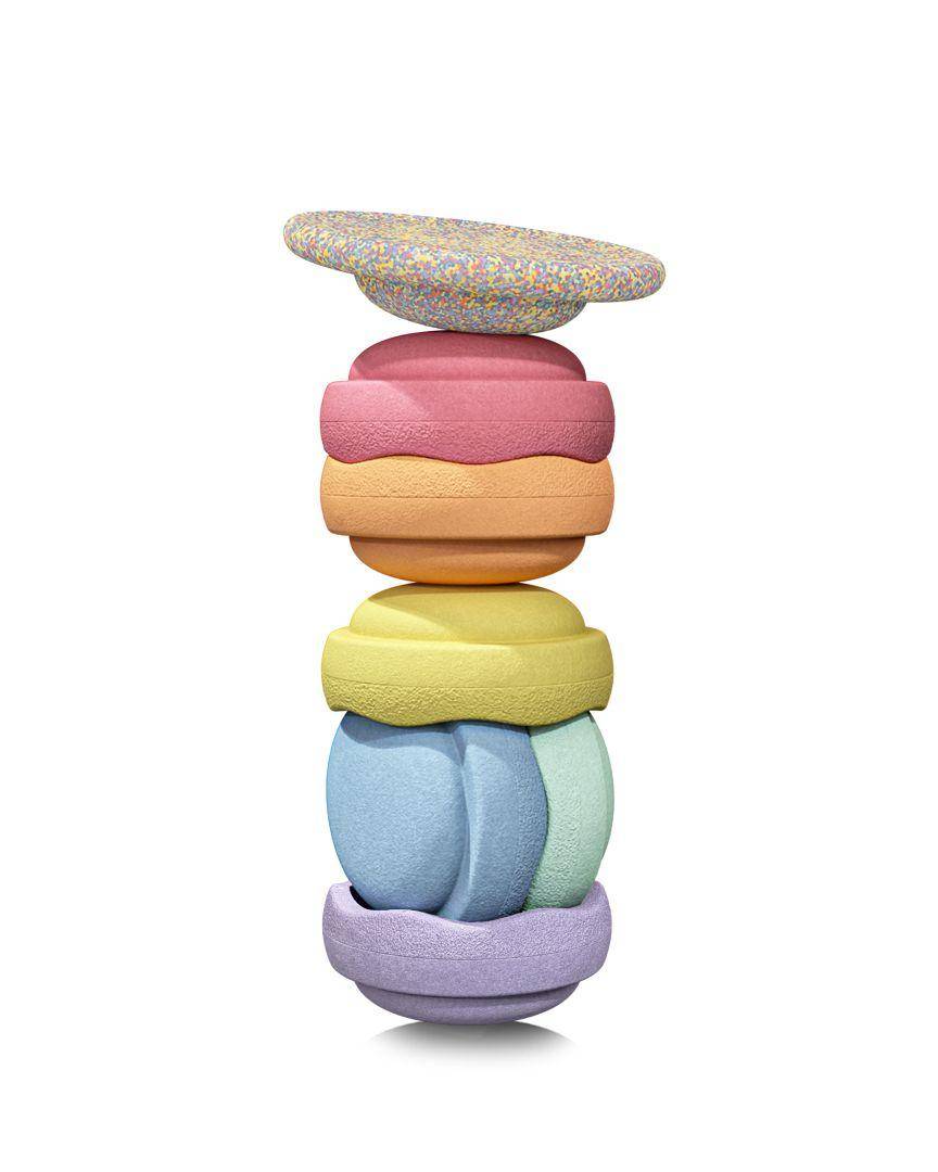Balance Board + ensemble arc-en-ciel pastel Stapelstein | Stapelstein