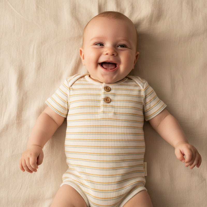 Body rayé à manches courtes pour bébé