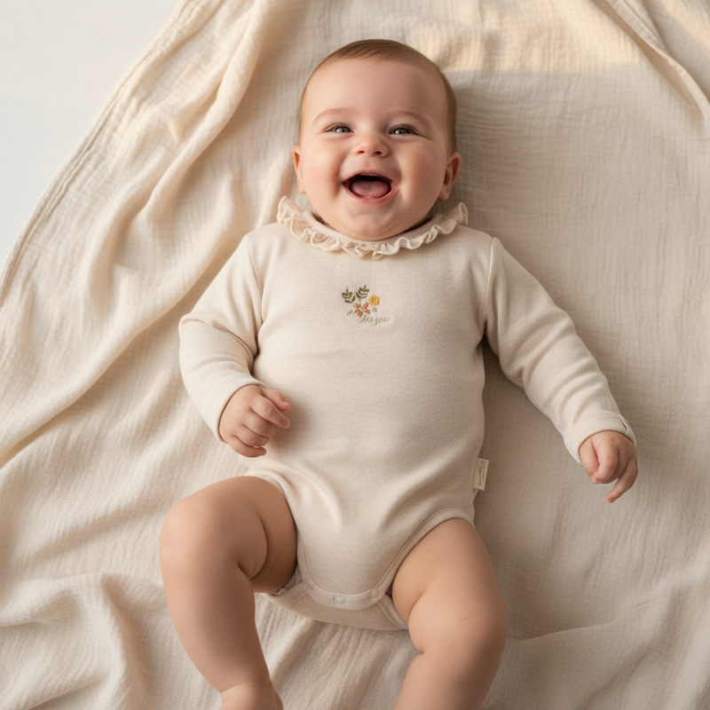 Body manches longues Sable Chiné pour bébés