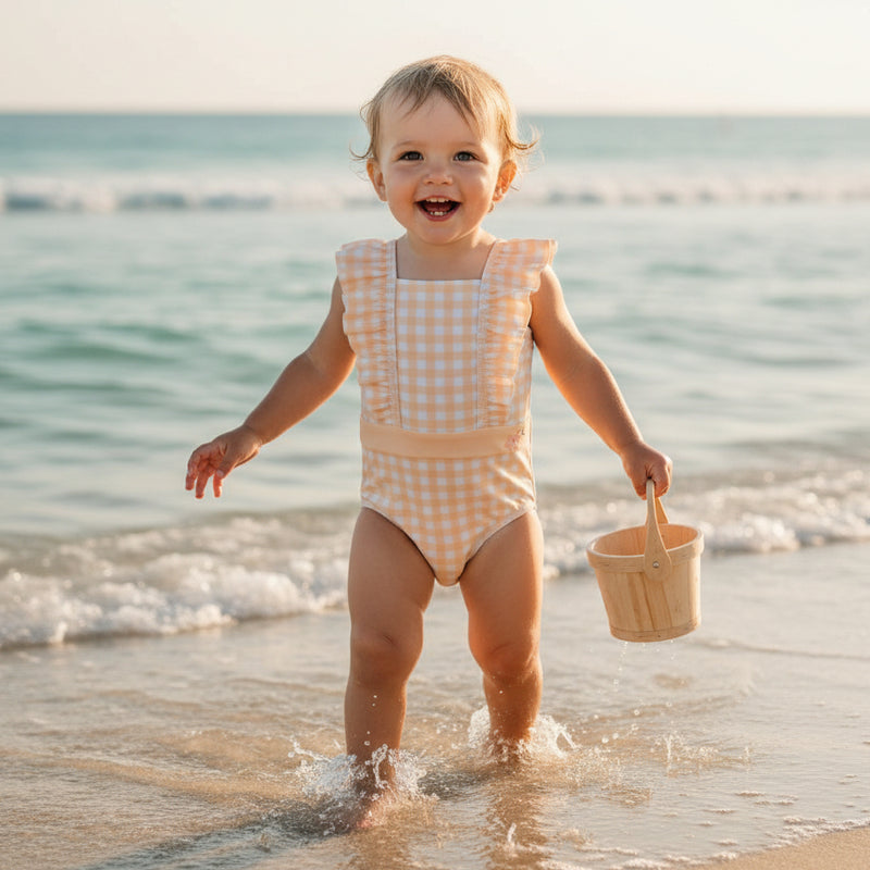 Maillot de bain à volants Sunshine Checks pour enfant