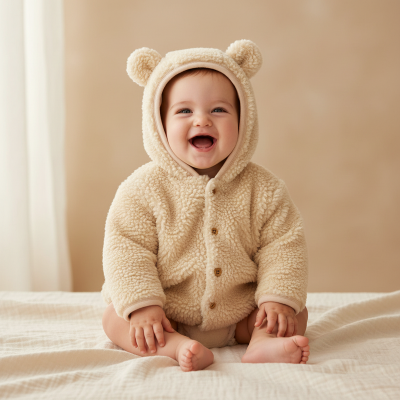 Veste en peluche Baby Bunny, sable | Little Dutch