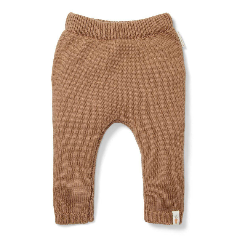 Pantalon en maille marron | Little Dutch