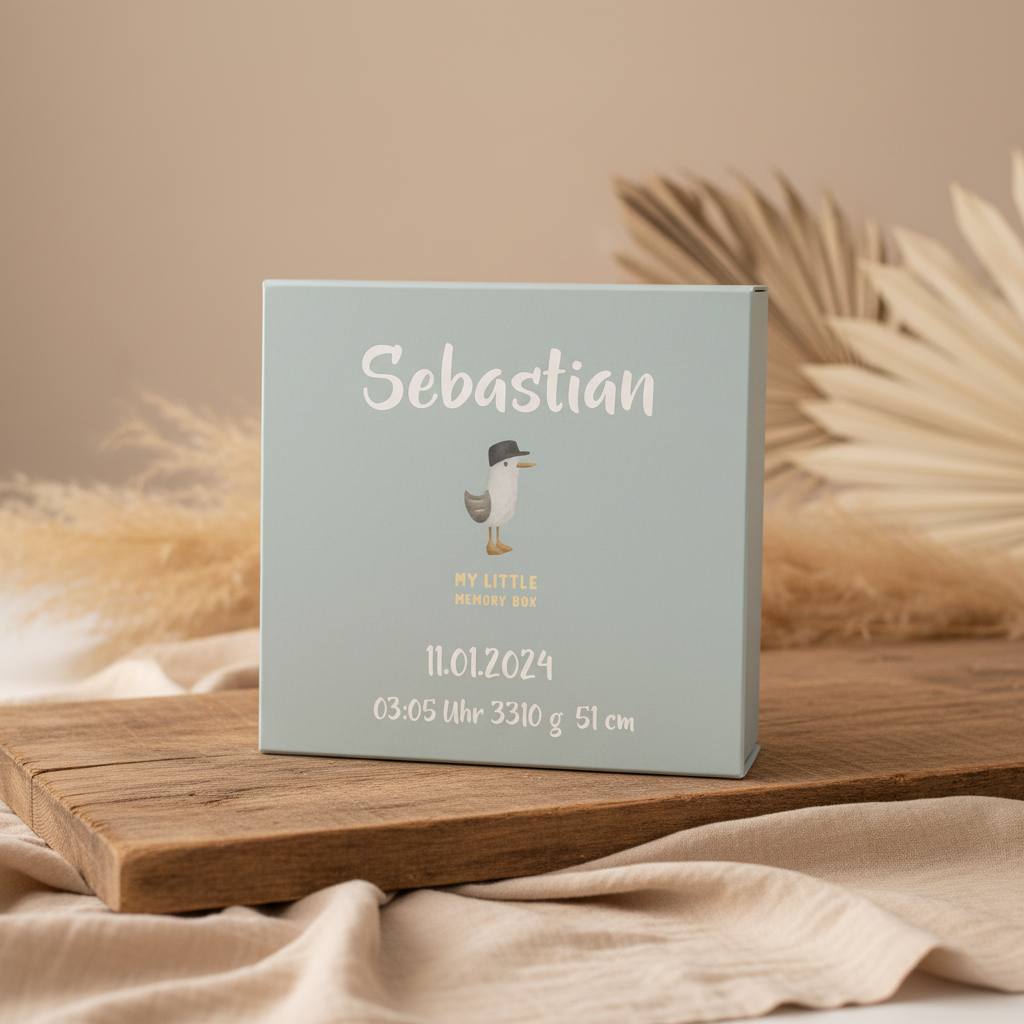 Boîte à souvenirs Sailors Bay – Boîte à souvenirs pour bébé | Cadeau de naissance & de baptême