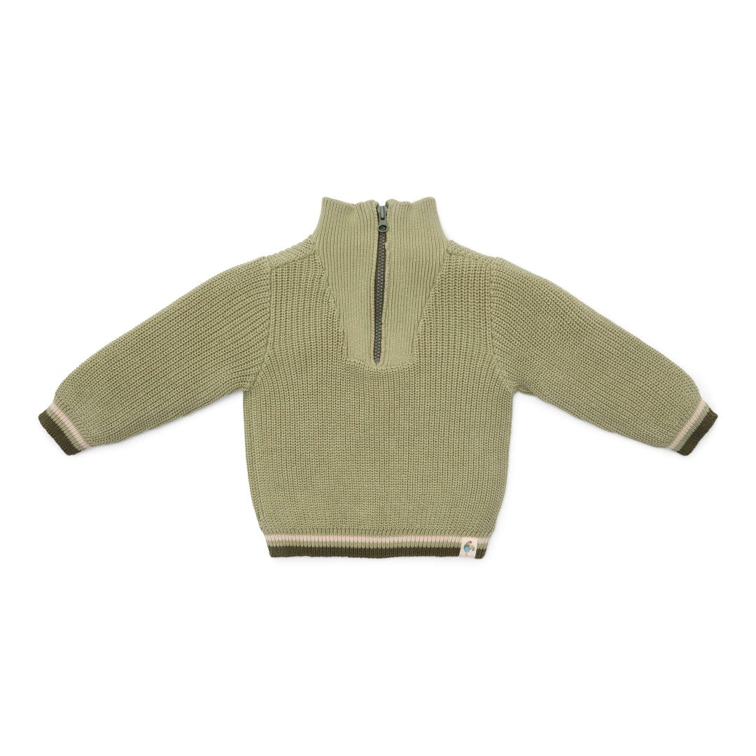 Pull tricoté vert | Little Dutch