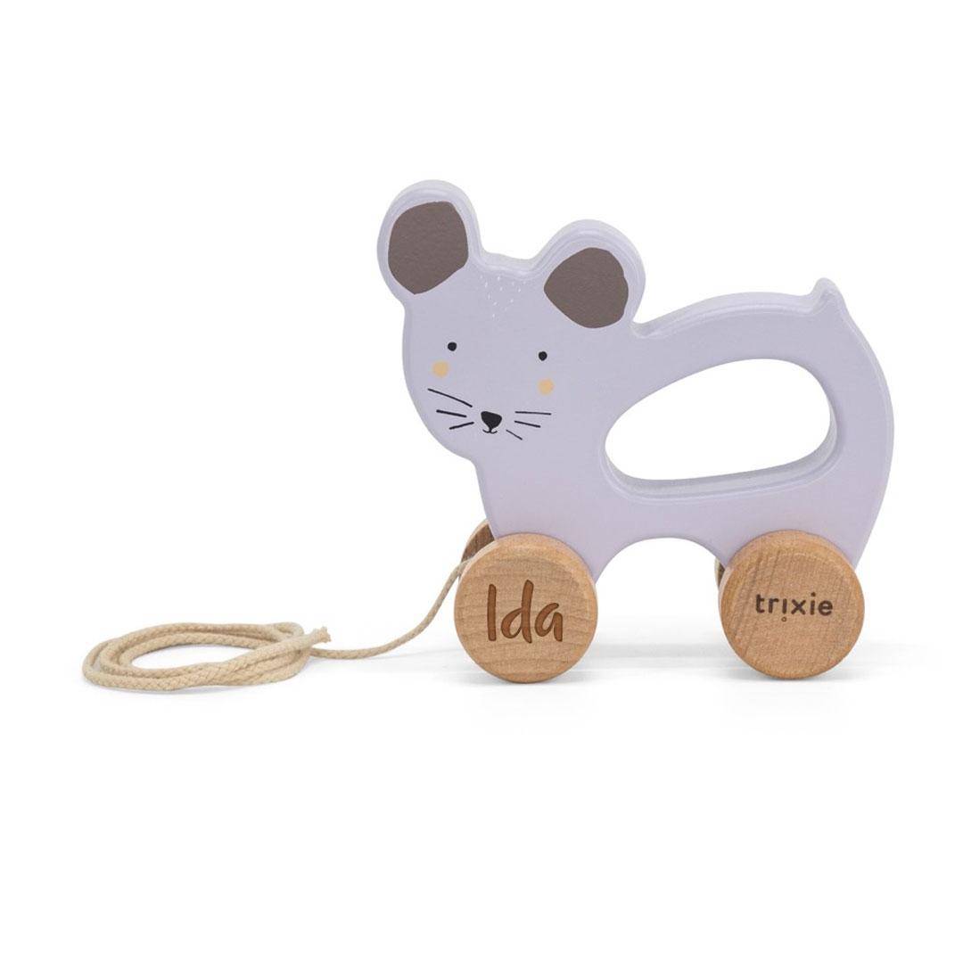 Trixie : Jouet à tirer en bois Madame la Souris pour enfants