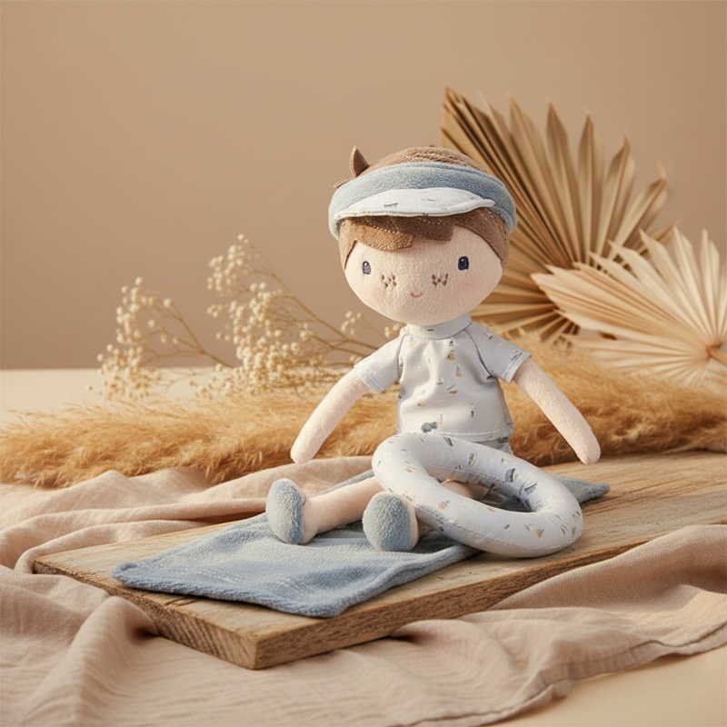 Poupée en tissu Jim Édition Été – Poupée douce pour enfants