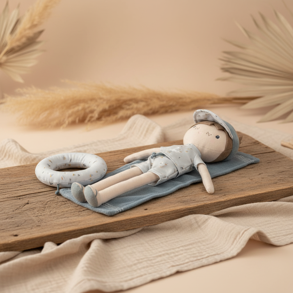 Poupée en tissu Jim Édition Été – Poupée douce pour enfants