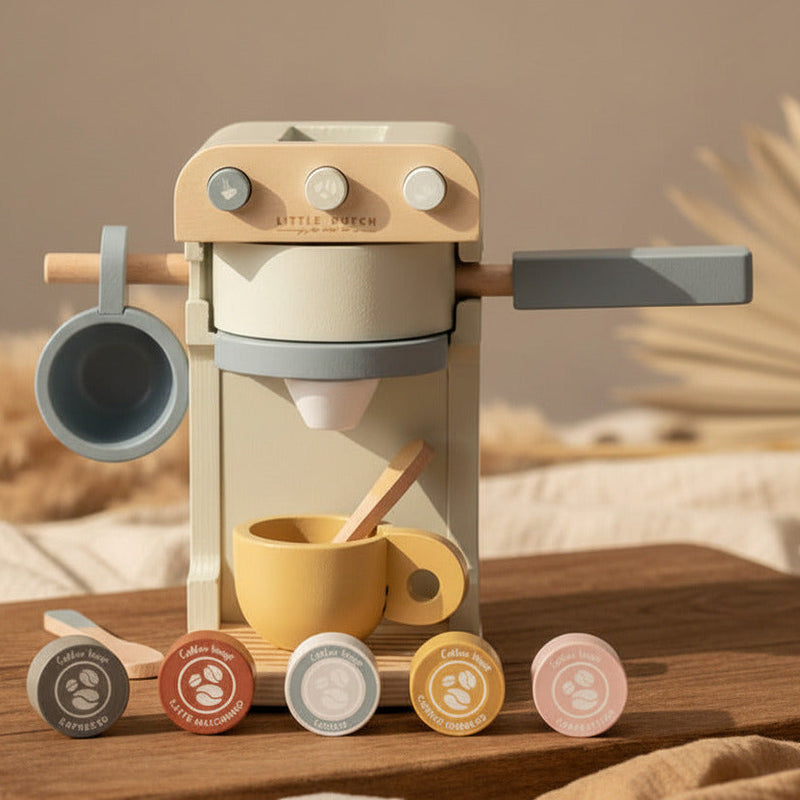 Machine à café en bois, petite, menthe