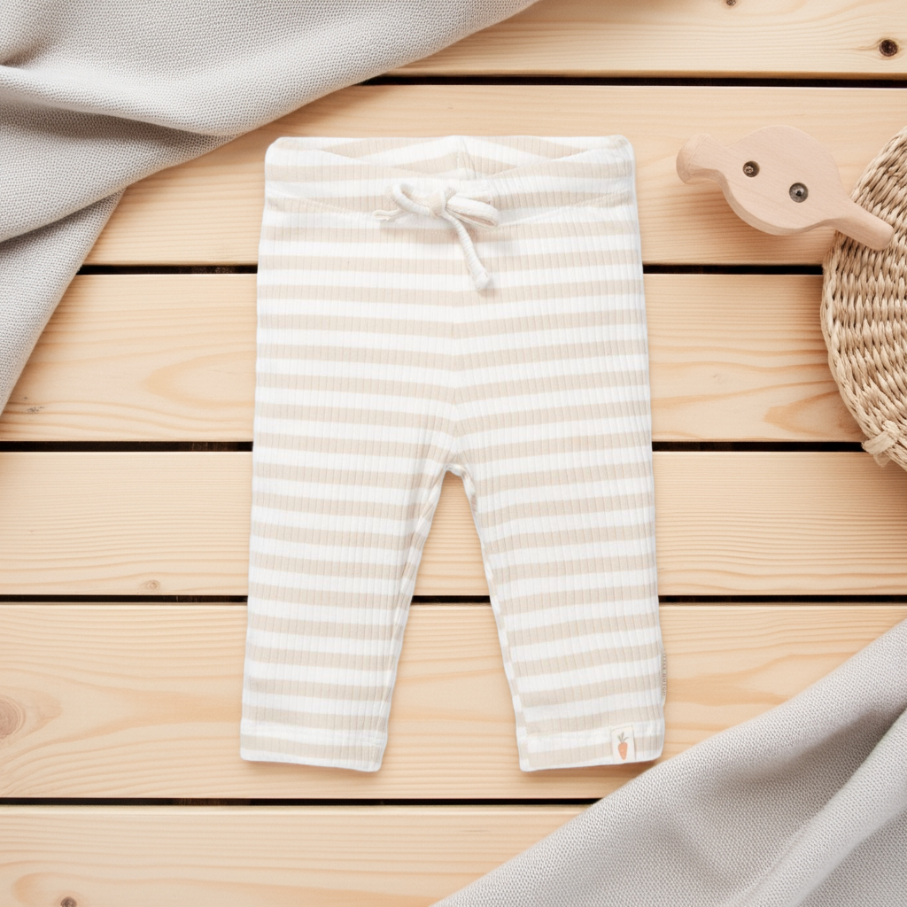 Pantalon rayé sable/blanc | Little Dutch