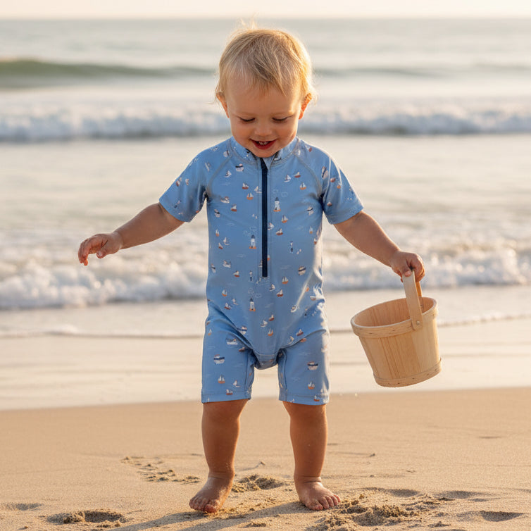 Maillot de bain Sailors Bay bleu foncé, taille 62/68 | Little Dutch