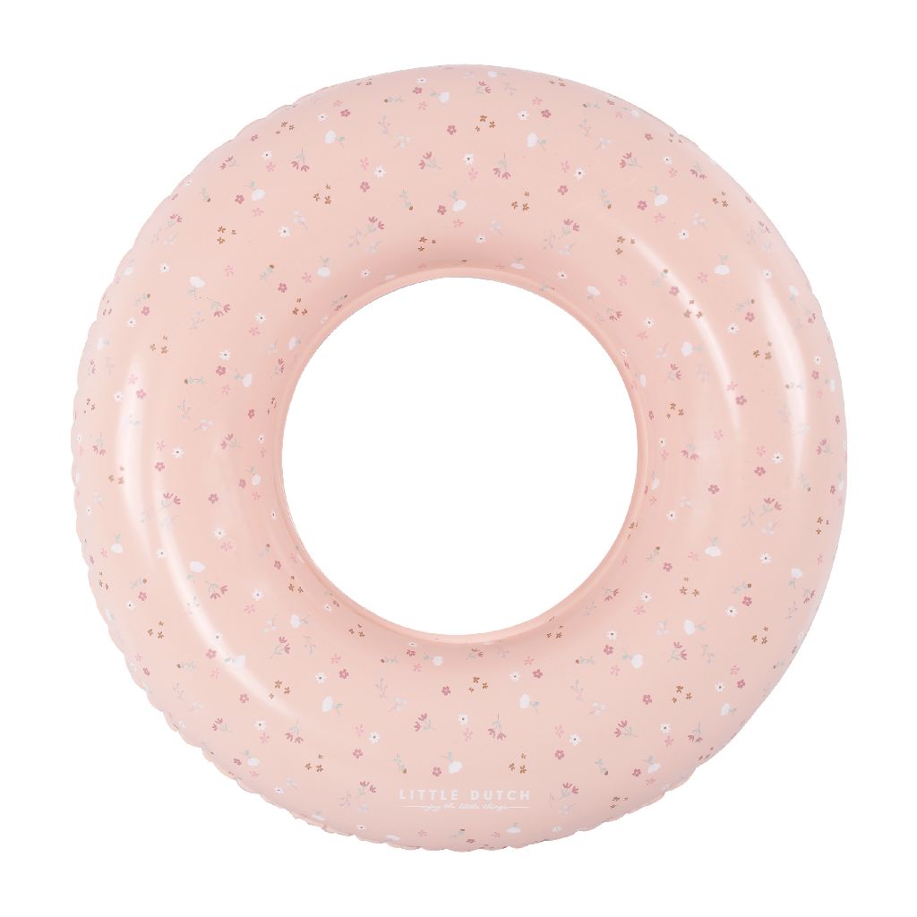Bouée pour enfant 50 cm rose - Fleurs et papillons