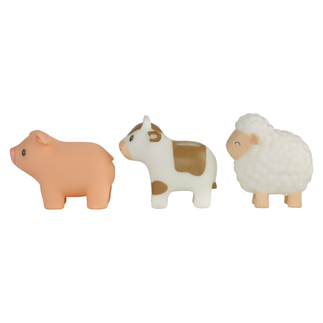 Figurines de bain pour bébés à partir de 4 mois – Set de 3 pièces sur le thème de la ferme