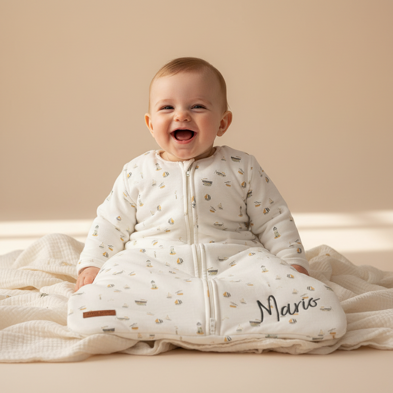Gigoteuse Hiver 70 cm Sailors Bay, blanche | Little Dutch personnalisable
