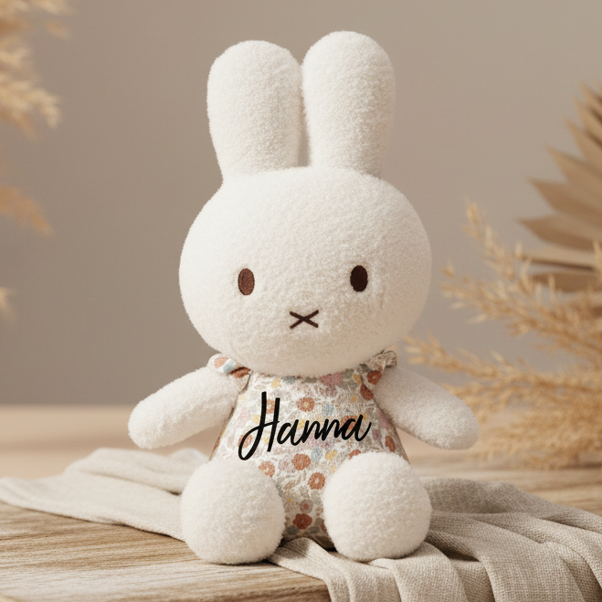 Peluche Miffy Lapin Petites Fleurs 35 cm – Cadeau de naissance