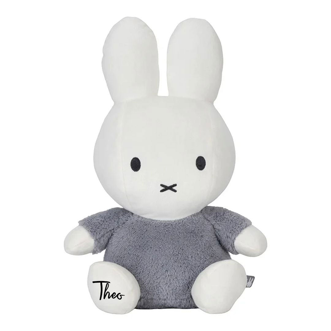 Peluche Miffy Lapin Fluffy Bleu 35 cm à câliner