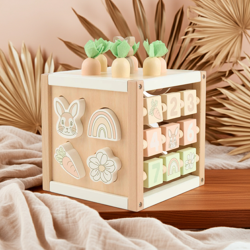 Cube d'activités géant lapin en bois | bieco