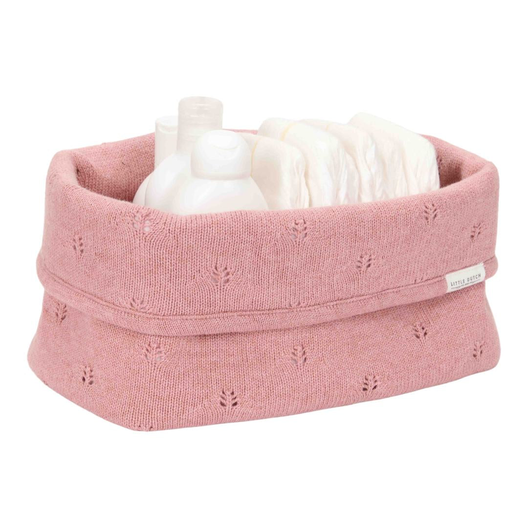 Grand panier d'allaitement brodé - Pure Pink Blush | Little Dutch