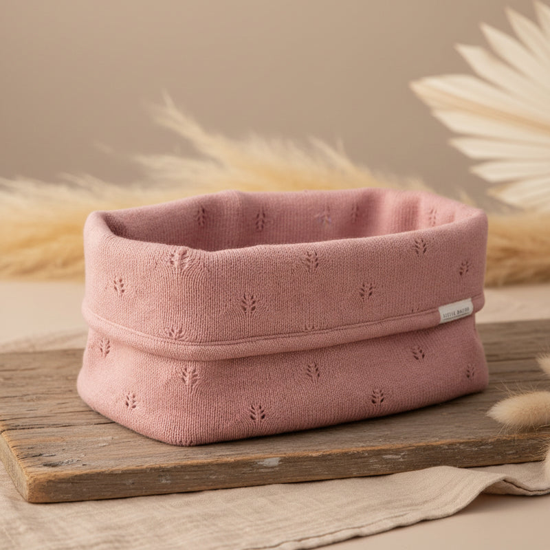 Grand panier d'allaitement brodé - Pure Pink Blush | Little Dutch