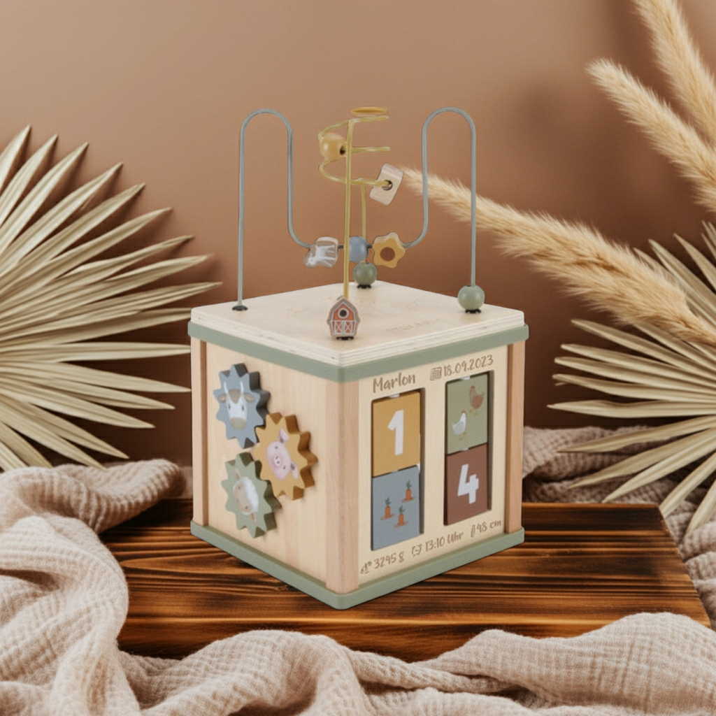 Cube d'activités Little Farm - Pour la naissance