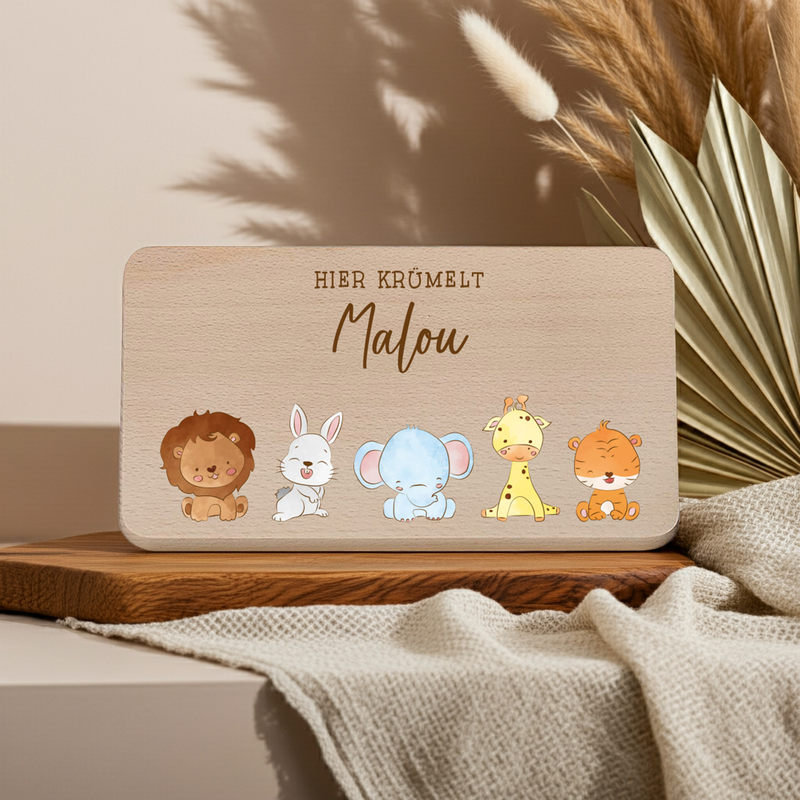 Planche à déjeuner personnalisée avec nom - Taille M | Schmatzepuffer®