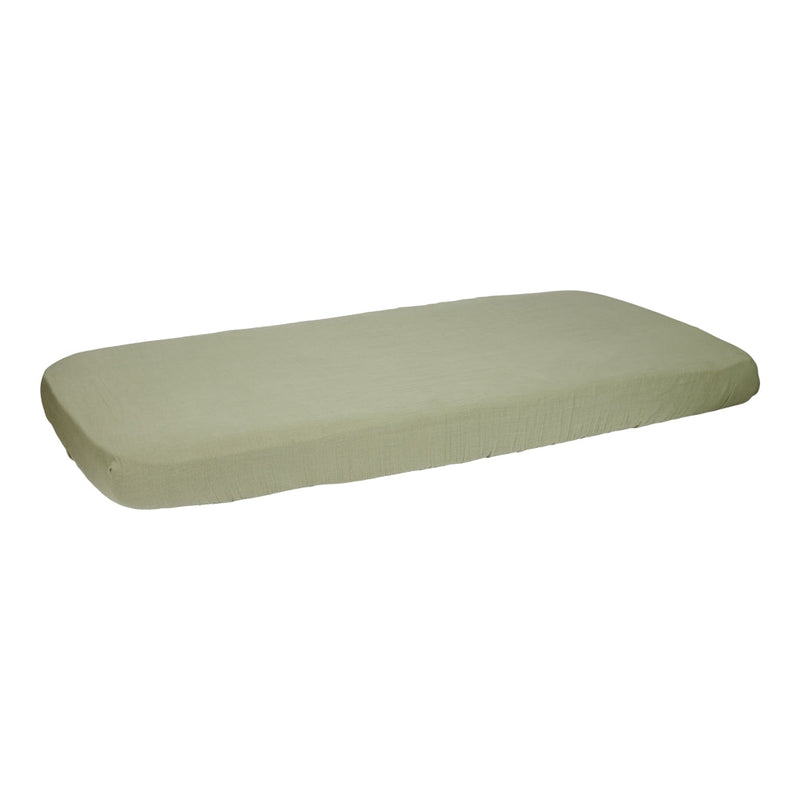 Drap-housse en mousseline pour berceau 40 x 80 cm – Pure Olive | Little Dutch