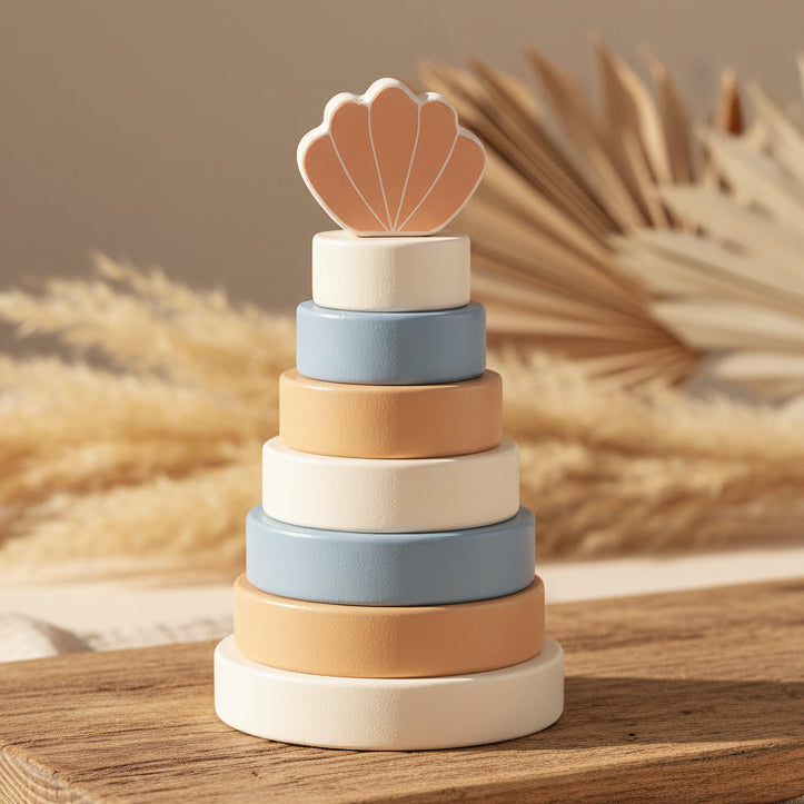 Tour empilable « coquillage » bleue | Jollein