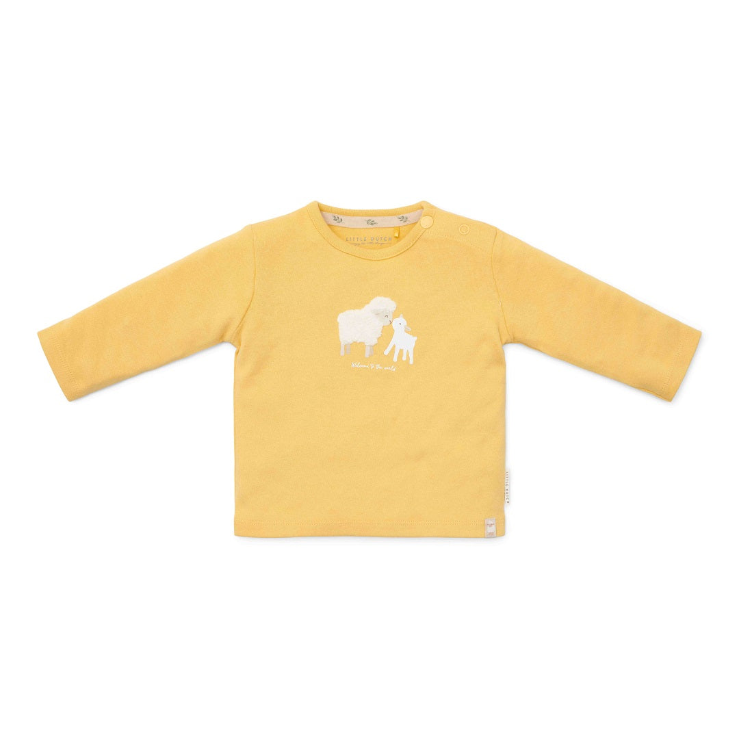 T-shirt manches longues jaune chaud pour bébés et enfants